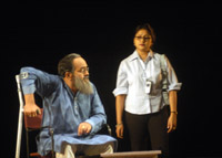 >Asok Bandyopadhyay as Prof. Hassan and Sampa Sen as Dona Bedi.